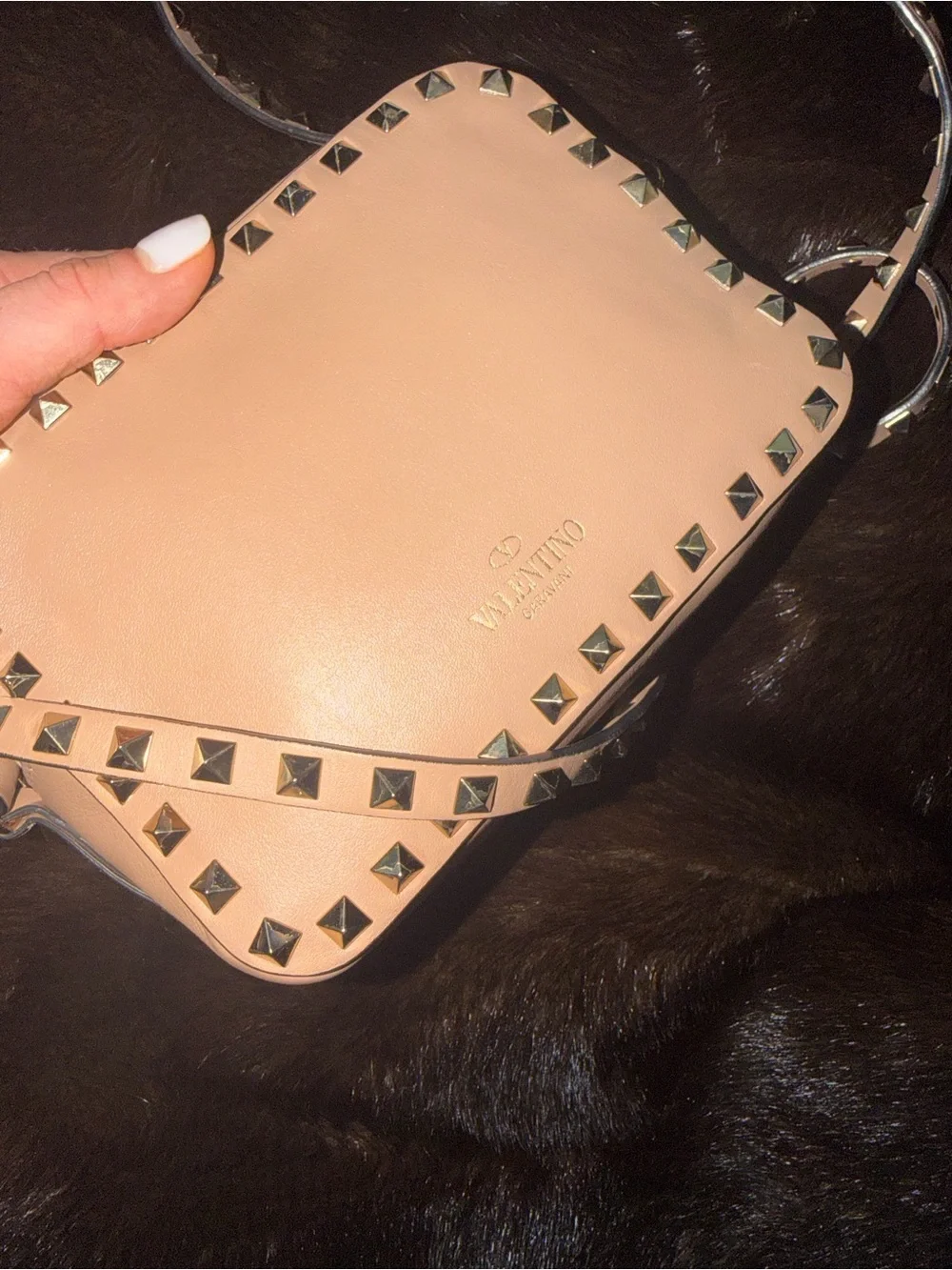 Valentino Garavani Blush Pink Rockstud Leather Crossbody